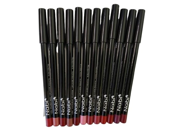 Nabi 12 Pieces, 12 Colors Lip Liner (Red Tone, 5.5)