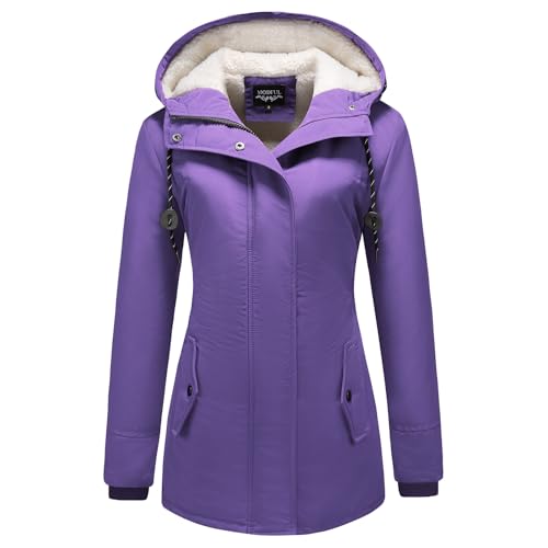 Amazon.com: MODFUL Women's Warm Winter Coat Thicken Fleece Lined