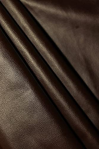 CLICKNPICK Poly Fabric Upholstery Rexine, Artificial Leather Sheet -140 cms Width -PU Mix, Matte Finish, Brown 2 - Half Meter