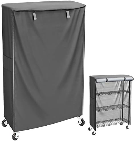 MOLLYAIR Shelf Cover Wire Rack Cover Storage Rack Cover Used to Cover Sundries, Cover for Storage Shelves Suitable for Rack 30x14x60in Pure Grey