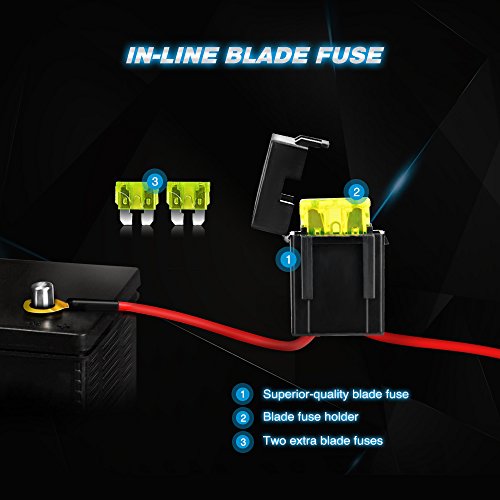 Nilight - 10009W - Ni-Wa05 Led Light Bar Wiring Harness Kit 12V On Off Switch Power Relay Blade Fuse For Off Road Led Work Light Bar,2 Years Warranty #TOP2