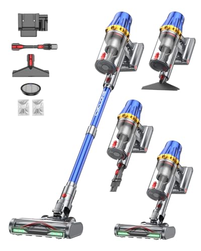 Huhuba H9 Aspiradora sin Cable 58Kpa/650W/80Min, Aspirador Vertical Potente con Pantalla Táctil LED, Autoportante, Cepillo de Suelo Antienredos Mejorado para Suelos/Alfombras/Pelo de Animales, Azul Huhuba H9 Aspiradora sin Cable 58Kpa/650W/80Min, Aspirador Vertical Potente con Pantalla Táctil LED, Autoportante, Cepillo de Suelo Antienredos Mejorado para Suelos/Alfombras/Pelo de Animales, Azul