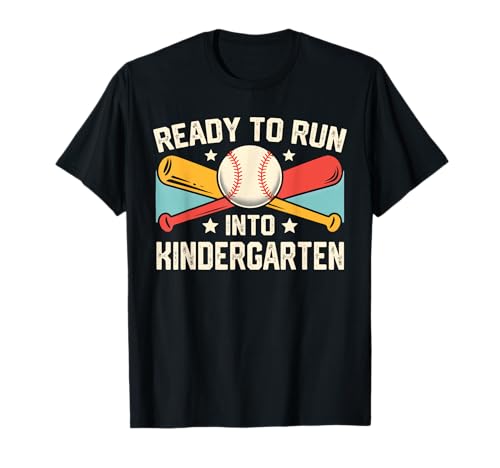Ready To Run Into Kindergarten Baseball First Day Of School T-Shirt