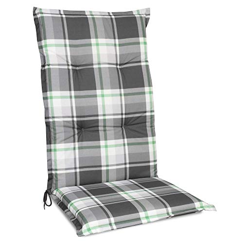 Beautissu Matelas Coussin pour Chaise Fauteuil Haut Dossier 120x50 cm Vert Menthe Sunny MK – 6cm Epaisseur & Résistants aux UV – Confortable Coussin...
