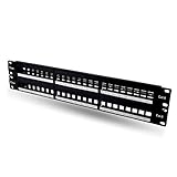 Newyork Cables 48 Port Blank Keystone Patch Panel | 2U HD 19 Inches Metal Rackmount Recommended for...
