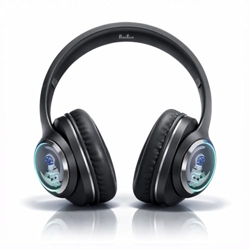 Image of PunnkFunnk Astro Junior Wireless Bluetooth Headphones with BT 5.3, Noise Cancelling, Hi-Res Audio, 40mm Drivers, Deep Bass, Memory Foam Ear Cushions, Over-Ear Headset for Kids, Teens & Adults (Black)