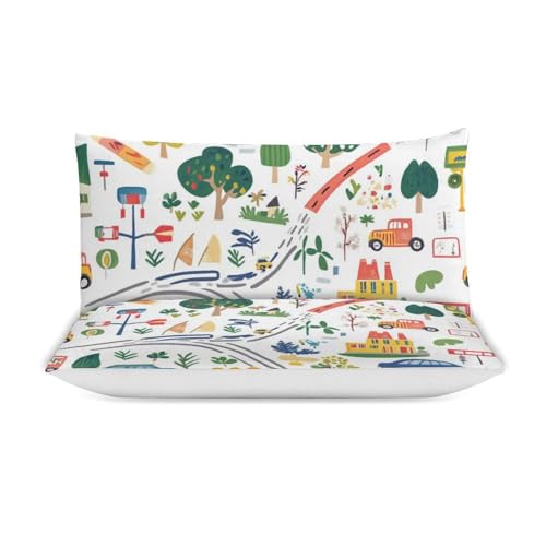 Funda nórdica de camión de microfibra lavable que no se arruga para habitación infantil 4