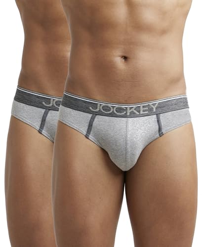 Image of Jockey 8044 Men's Super Combed Cotton Rib Solid Brief with Ultrasoft Waistband (Pack of 2)