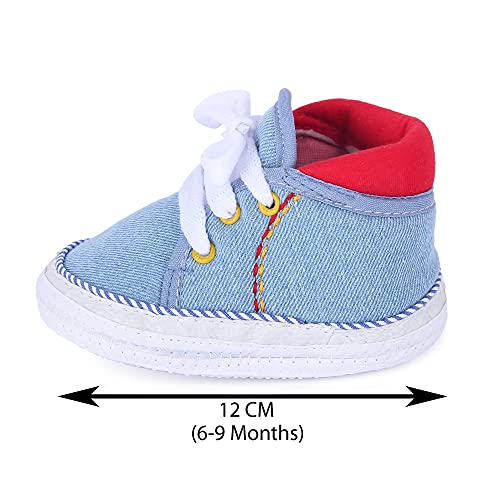 Image of Butterthief Unisex Baby Prewalking Shoes for Newborn Boys & Girls | Soft Sole Infant Bootie with Anti-Slip Bottom | Lightweight Cotton Footwear Early Walker Shoes (6-9 Months, 12 CM)