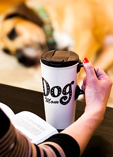 Cypress Home "Dog Mom Ceramic Latte Travel Cup 17 Oz #TOP1