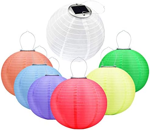 ソーラーチャイニーズランタン Ip55防水ファブリック装飾ハンギングライト屋外ledガーデンライトレインボーチャイニーズラウンドランタンガーデンランドスケープクリスマスウェディングパーティーの装飾 B091tsljgh 4018 Myv