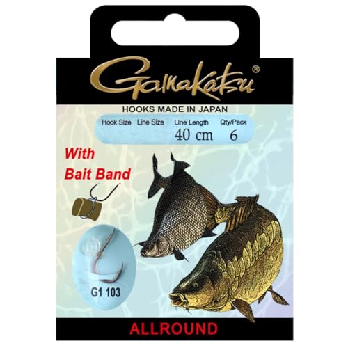Produktfoto von Gamakatsu Bait Band Rig G1-103 40cm Bronze - 6 gebundene Angelhaken