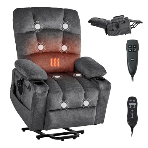 Sillón Recliner de Poder Grande Gris Oscuro miniatura 1