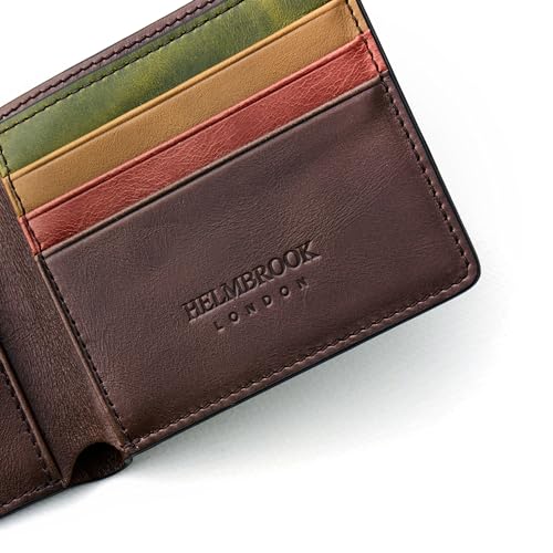 Mens Wallet, Slim Minimalist RFID Blocking, Full-Grain Leather Handcrafted Bifold, 6 Card Slots, Gift Box & Pouch, Christmas & Birthday, Brown (Plus Colors)2