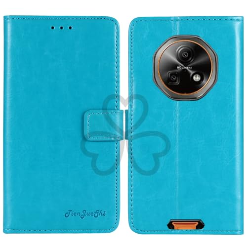 TienJueShi Blue Book Stand Retro Flip Leather Protector Phone Wallet Gel Cover Etui TPU Silicone Case For DOOGEE Fire 5 Pro 6.6 