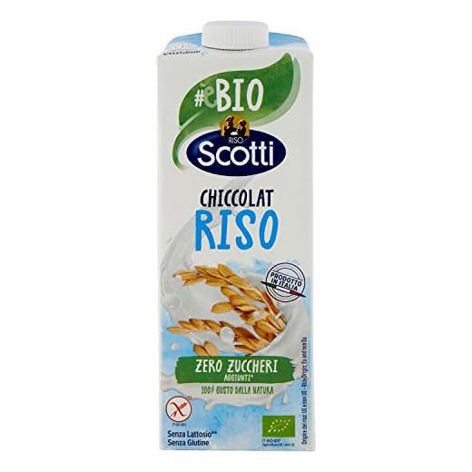 Riso Scotti - Chiccolat Riso - Latte di Riso Senza Lattosio, Senza Glutine, Senza Zucchero, Biologico - 1 L (Il pacchetto può variare)