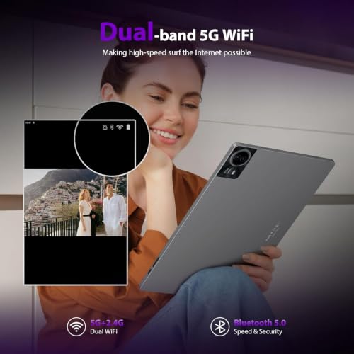 Image of 2026 Premium 14 inch Android Tablet: 2.5K IPS Display 36GB RAM 256GB ROM 1TB Expand | 8-Core 2.0HZ MT6769 Mali-G57 11580mAh Battery| 5G /2.4G WiFi Quad Box Speakers 8+13MP for Work Gaming Study-Silver
