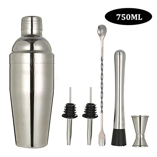 Set de coctelera de acero inoxidable 750 ml 6 piezas miniatura 2