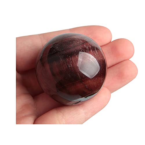 Acxico 1Pcs Red Tiger's Eye Jasper Quartz Sphere Crystal Ball Healing 35-40mm