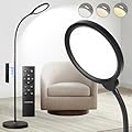 YOPSTAR LED Floor Lamp, Reading Light, Bright Modern Tall Lamp, 3 Color Temperatures & Brightness, Adjustable Gooseneck Standing Lamp with Remote & Touch Control for Living Room, Bedroom, Office