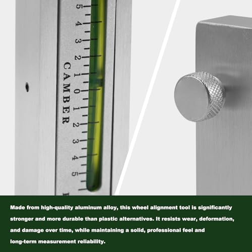 Image of RULLINE Aluminum Alloy Universal Magnetic Camber & Caster Gauge Wheel Alignment Tool for Car Truck RV Strut Alignment