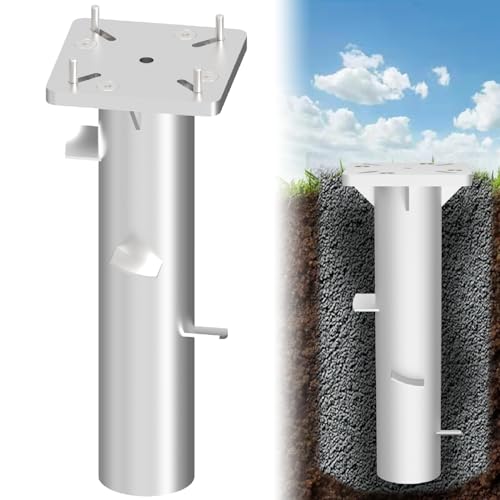 Zupoquk In Ground Umbrella Base,In Ground Umbrella Holder,Rustproof Steel Umbrella Holder,Universal Umbrella Ground Anchor for Offset Cantilever Umbrella Hanging Parasol