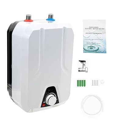 Electric Instant Water Heater, 6L/1.59gal 1500W Mini-Tank Water Heaters, Upper Water Onlet Mode Tankless Water Heaters, Portable Mini Hot Water-Heater for Kitchen Household Washing Faucet Hand Wash RV
