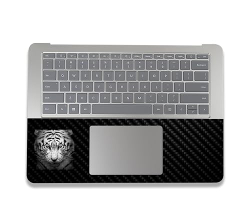 Image of MightySkins Carbon Fiber Skin Compatible with Microsoft Surface Laptop Studio 2 (2023) Full Wrap Kit - Mono Tiger | Protective, Durable Textured Carbon Fiber Finish | Easy to Apply | Made in The USA