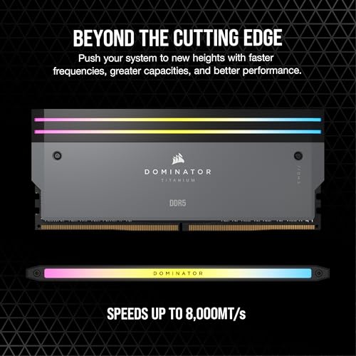 Image of CORSAIR Dominator Titanium RGB DDR5 RAM 96GB (2x48GB) 6000MHz CL30-36-36-76 1.40V AMD EXPO Intel XMP 3.0 Desktop Computer Memory - Gray (CMP96GX5M2B6000Z30)