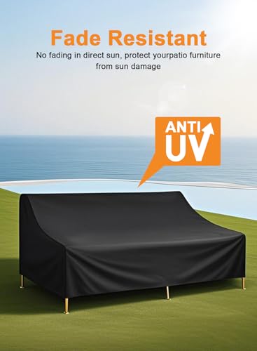 غطاء كرسي الفناء من يوربازار، غطاء كرسي اوكسفورد 210 دي شديد التحمل ومقاوم للماء، غطاء حماية للكراسي العميقة قابل للتكديس للاثاث الخارجي / الشرفة