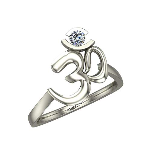 Image of DISHIS 14K /18K White Gold Diamond BIS Hallmarked OM-Ring for Women