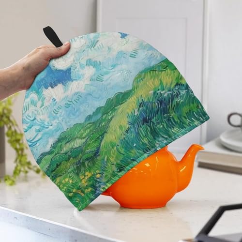 Image of Generic Hudotybom Wheat Field Tea Cozy for Teapot Insulated Large Teapot Cover to Keep Warm Tea Kettle Cover Machine Washable Coffee Pot Cloth Covers Kitchen Home Decorations, CZA49