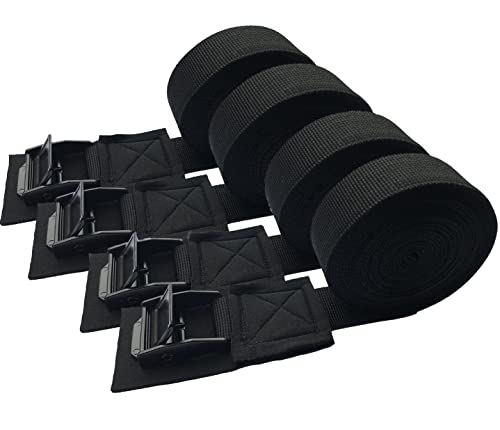 MOOCY Lashing Straps with Buckles,Adjustable Kayak Tie Down Straps Padded Cam Buckle Cargo Strap,Roof Rack Cinch Strap for Cargo, Luggage, Motorcycles, Truck, SUV, Car Roof Rack,SUP Surfboard