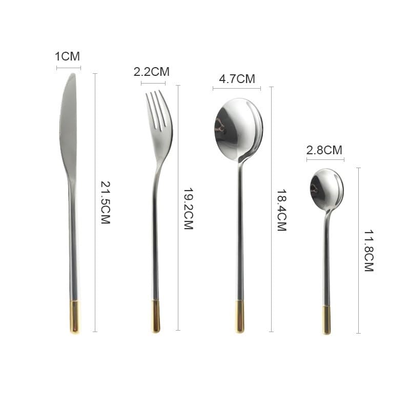 ONUIFIKE Silverware Set, 4/16/24/32/40/48pcs Mirror Cutlery Set Household 304 Stainless Steel Steak Knife, Fork, Spoon, Coffee Stirring Spoon, Home Cutlery Flatware Set(32 Piece set for 8)