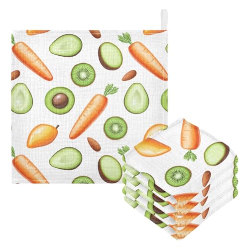 vvfelixl Baby Muslin Washcloths 3D Healthy Food Baby Burp Cloths Cotton Babys Face Towel for Newborn Infants Boys Girls Soft and Absorbent 11.8 X 11.8 in, 3 Pack3