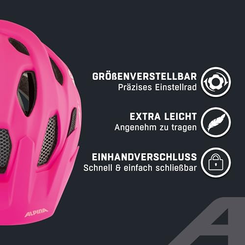 ALPINA Carapax JR. Flash MTB-Fahrradhelm, Shocking-pink matt, 51-56 cm – Ansicht 3