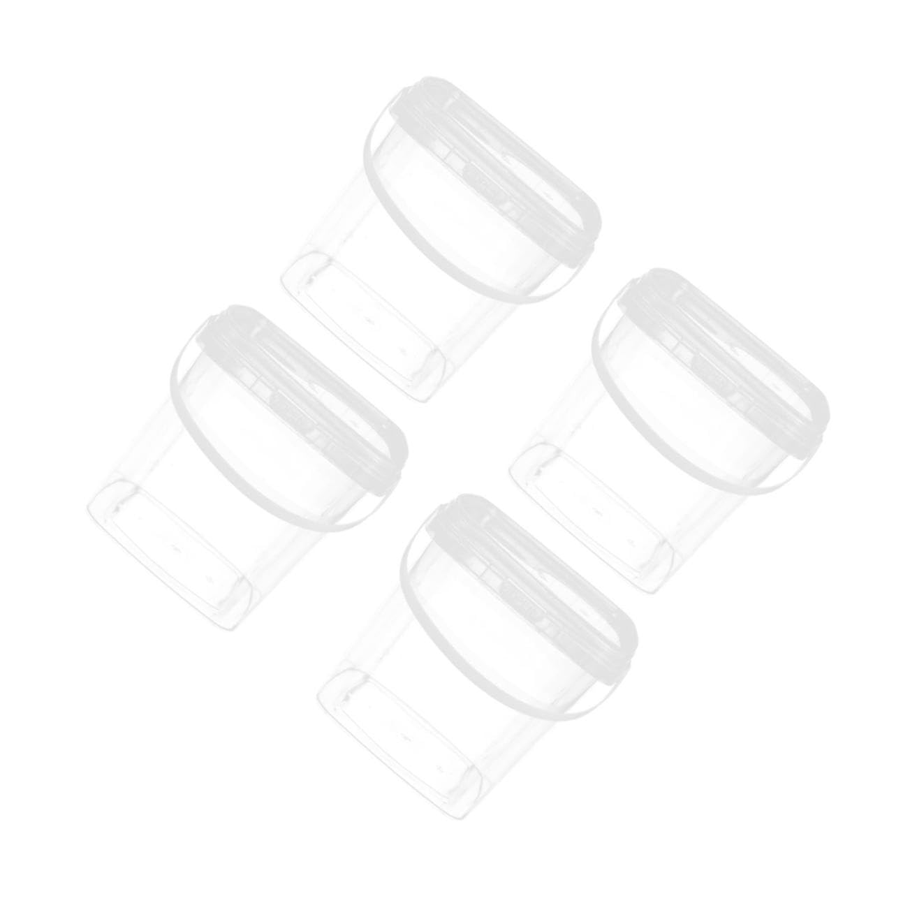 Cabilock 4 Piezas Cubo Plástico Cuadrado con Tapa Hermética y Asa Contenedor Apilable para Almacenamiento de Alimentos y Líquidos Resistente y Ligero para Picnic y Camping