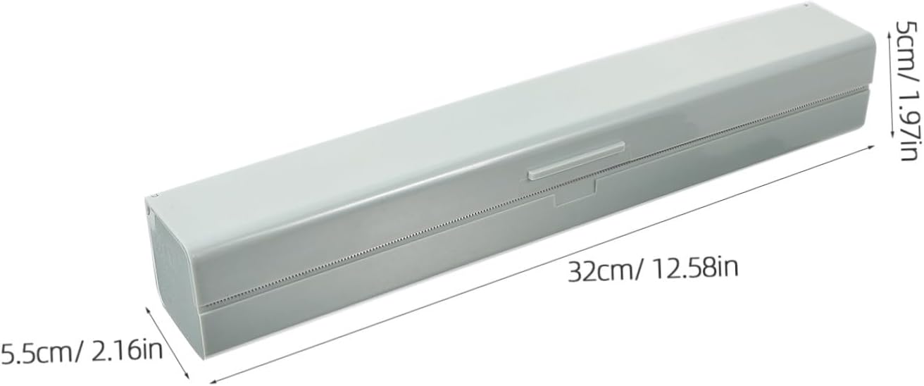 Plastic Wrap Dispenser with Cutter for Kitchen Use, Easy to Use Cling Film Holder Made of Abs and Stainless Steel with Smooth Pulling, Simple Design for Organized Food Storage image 2