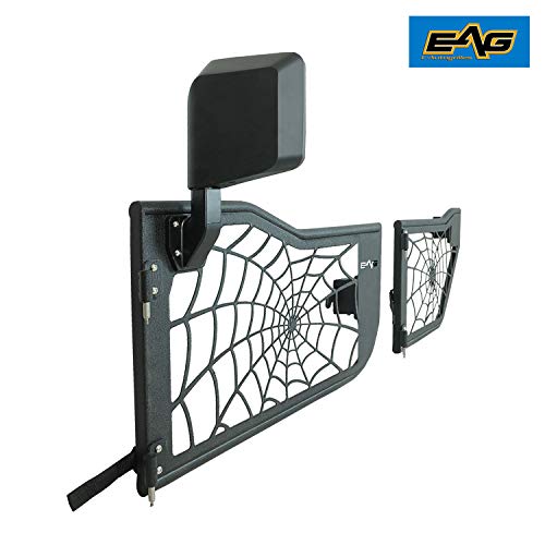 EAG Spyder Web Tubular Door with Side View Mirror Fit for 2018-2022 Wrangler JL 4 Door Only
