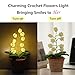 Lily of The Valley Lamp, Crochet Artificial Flowers with Night Lights, Cordless Table Lamp - Women Gift Ideas for Christmas Valentine Mother's Day, Desk Home Decorations