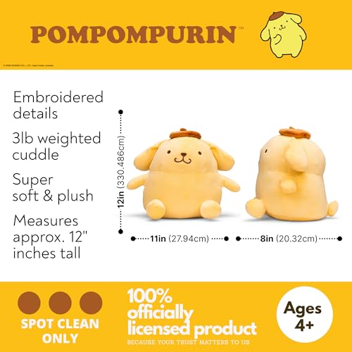 Image of Pompompurin Weighted Cuddle Pillow - 3lb Soft Plush & Cozy Sanrio Pillow for Comfort, (Officially Licensed Product) By Franco Calm