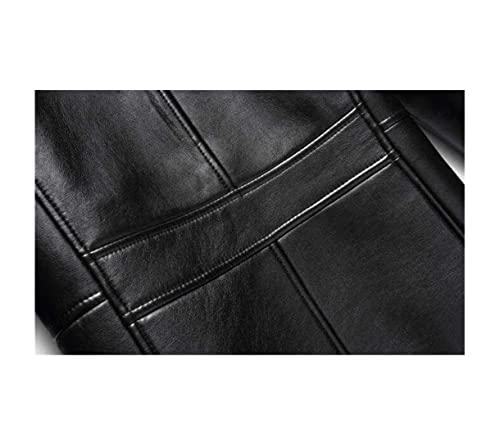 Mens Middle Aged Fur Collar Jacket, Long Plush Thick Overcoat, Winter Sheepskin Keep Warm Coat steampunk buy now online