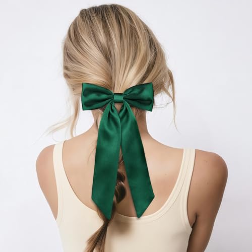 Pinzas de cabello con moño largo WantGor verde miniatura 4