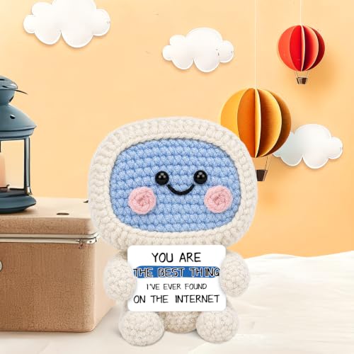Image of Hoedia Positive Crochet Desktop Computer, Funny Unique Love Gifts
