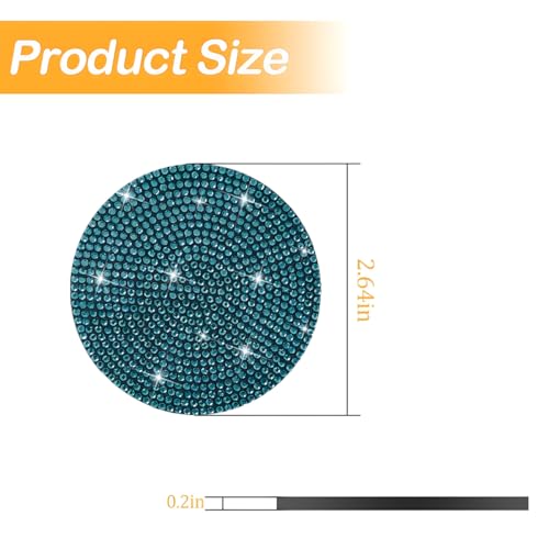 Image of Osilly Bling Car Cup Holder Coaster, Crystal Rhinestone Anti-Slip Insert Coasters, Universal 2.75 Inch Fashion Automotive Cup Mat, Car Interior Accessories Decor Gifts for Women (Light Blue, 4PCS)