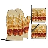Juego de 4 piezas de patatas fritas YTUOPWE perfectamente organizadas con forro suave y aislamiento grueso para cocinar en la cocina y barbacoa al aire libre