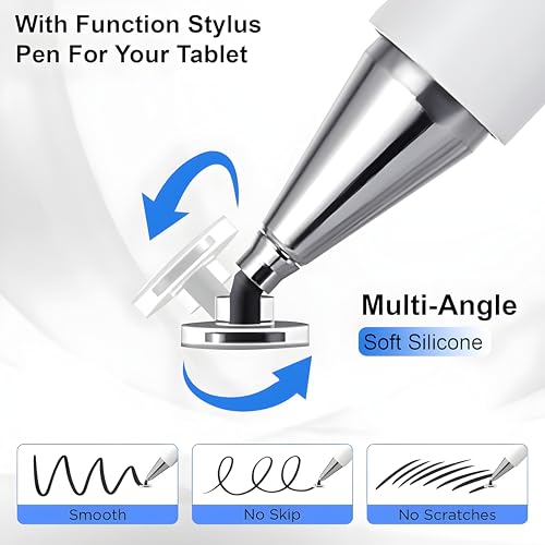 Image of ARVOX 2 Way Universal Stylus Pen for Smartphone /Tablet /iPad /Pro /Air /iPhone /iOS /Android /All Touch Screens Devices| Fine Point Disc Tip, Lightweight Aluminum Body Cap Drawing Writing (White)