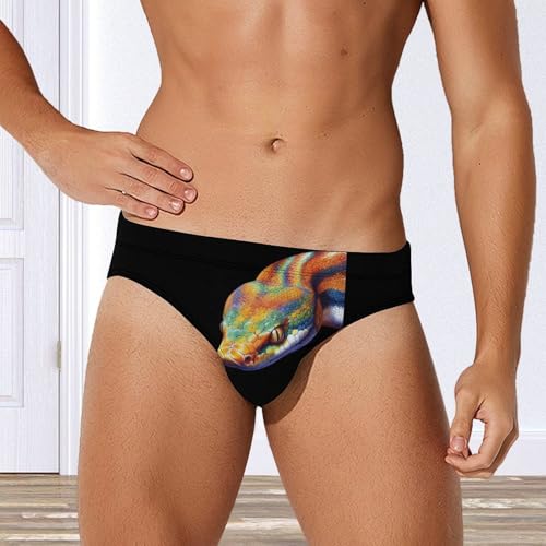Colorful Snake Mens Swim Briefs Sexy Bikini Swimwear Bathing Suits Trunks4