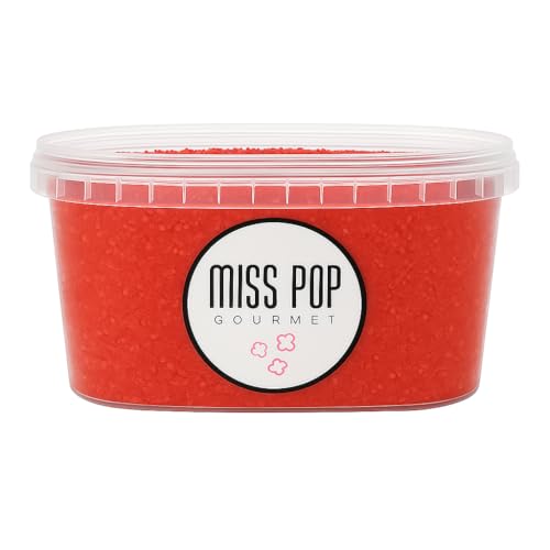 Miss Pop Gourmet - Azúcar de colores para palomitas | 500 g | 5 colores (rojo, azul, verde, amarillo y naranja) (Rojo)