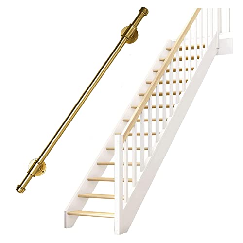 Genérico barandilla Barandilla De Escalera De Pared Soportes De Barandilla De Escalera Barandilla De Metal Dorado Barandilla De Pared De Hierro Forjado Reposapiés Soporte De Seguridad 253 Kg - Kit Co
